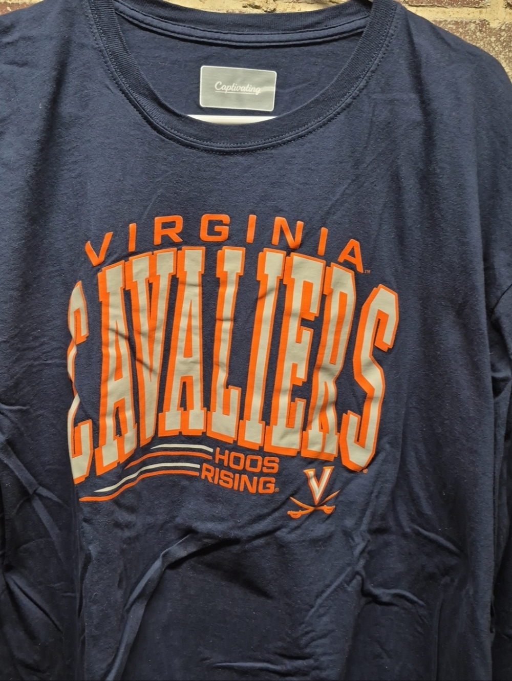 Virginia CAVALIERS long sleeve t shirt Men's XXL Blue